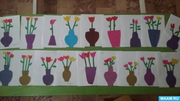Аппликация в подготовительной группе ваза