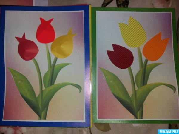 Аппликация букет тюльпанов