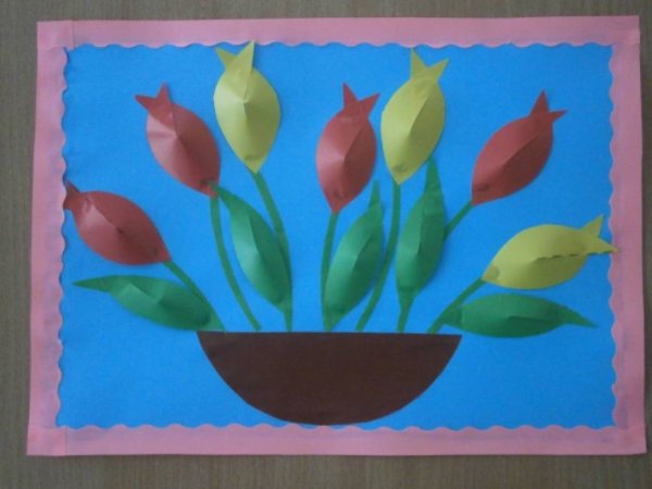 Аппликация цветы в подготовительной группе