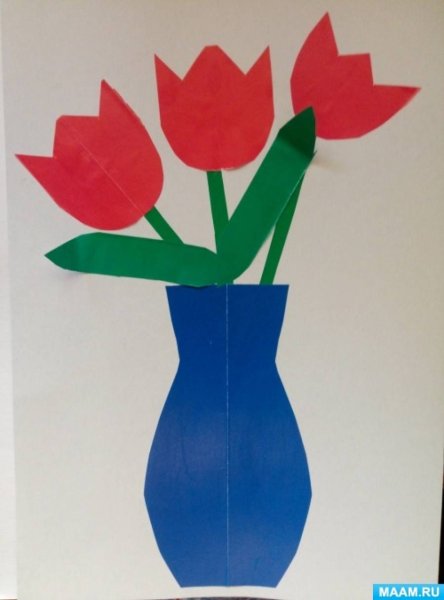 Объемная аппликация тюльпаны