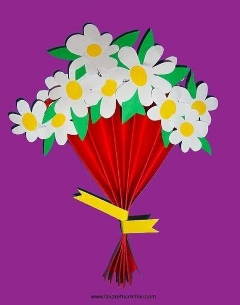 Поделка букет цветов из бумаги