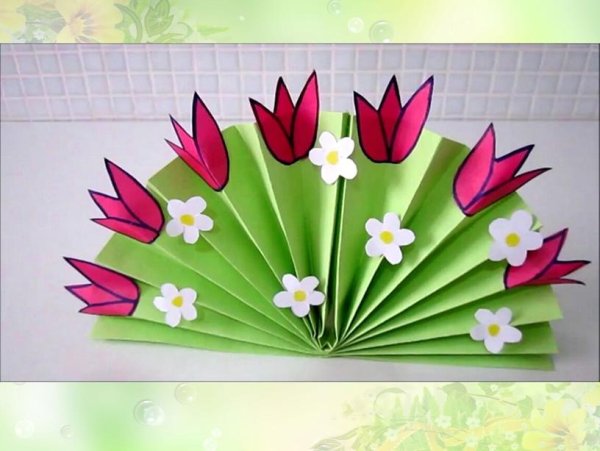 Букет цветов из цветной бумаги