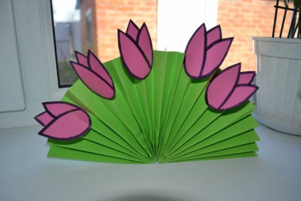 Поделка веер с цветами