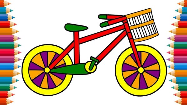 Аппликация велосипед из цветной бумаги