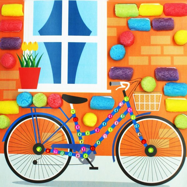 Объемная аппликация велосипедист