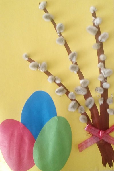 Веточка вербы аппликация