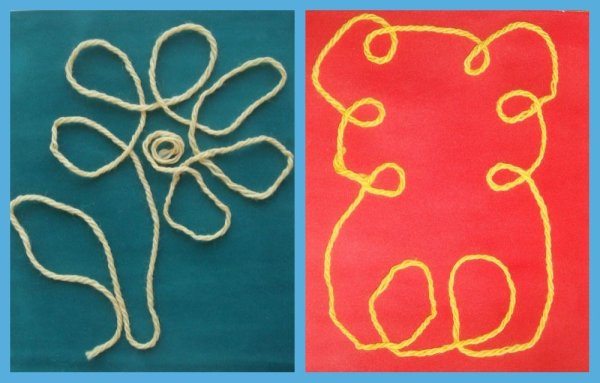 Рисование нитками для детей