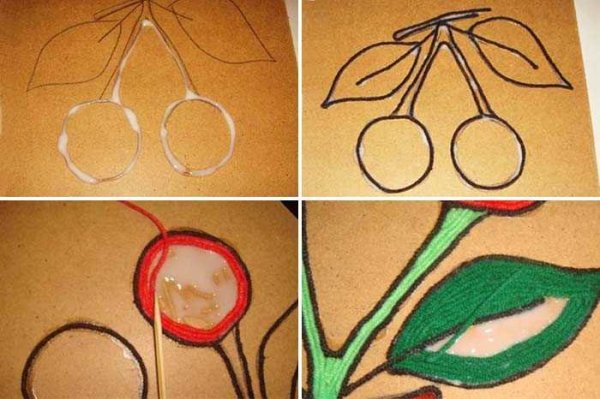 Аппликация из ниток