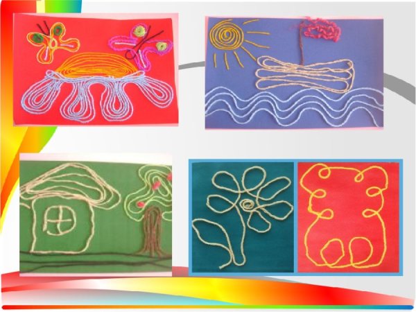 Аппликация из ниток