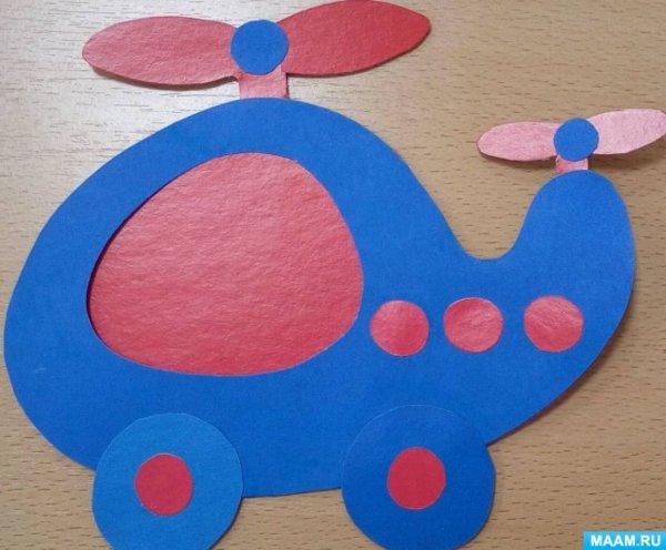 Вертолет аппликация для малышей