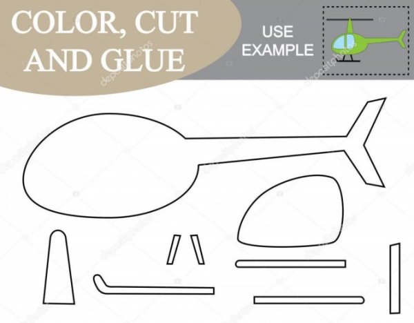 Заготовка к аппликации самолет