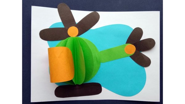 Вертолет аппликация для детей