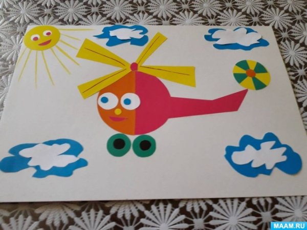 Аппликация самолет старшая группа
