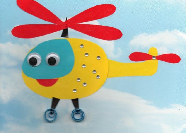 Вертолет аппликация для детей