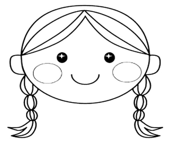 Лицо девочки раскраска для детей