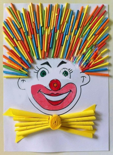 Поделка из бумаги клоун с дошкольниками