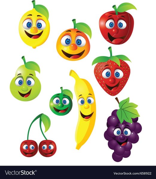 Веселые овощи и фрукты