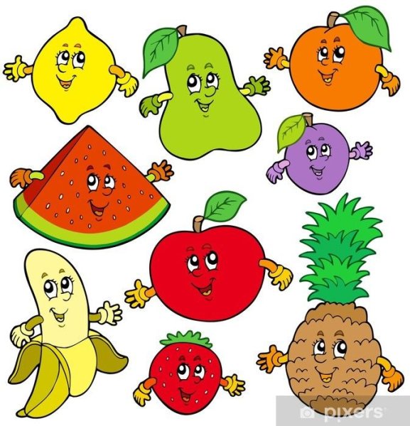 Мультяшные овощи и фрукты