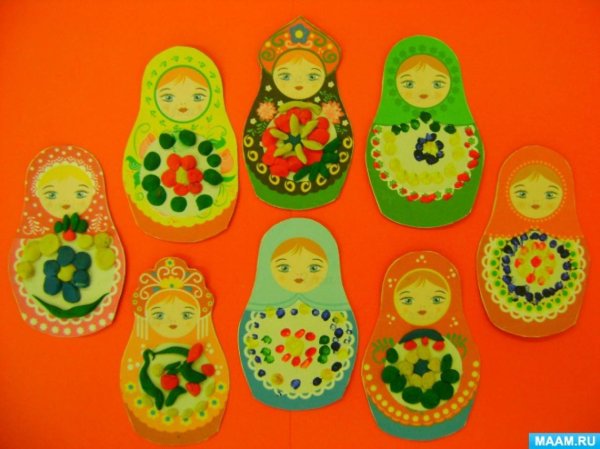 Веселые матрешки рисование в средней группе