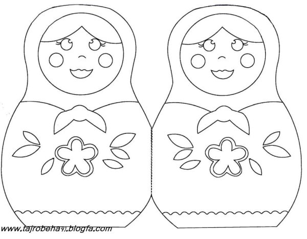 Макет матрешки для аппликации