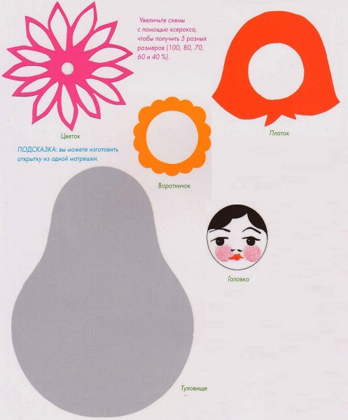 Матрешка аппликация для детей