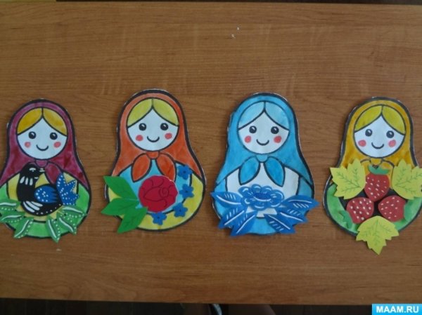 Матрешка аппликация для детей