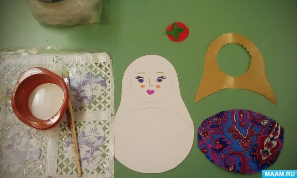 Матрешка из бумаги младшая группа