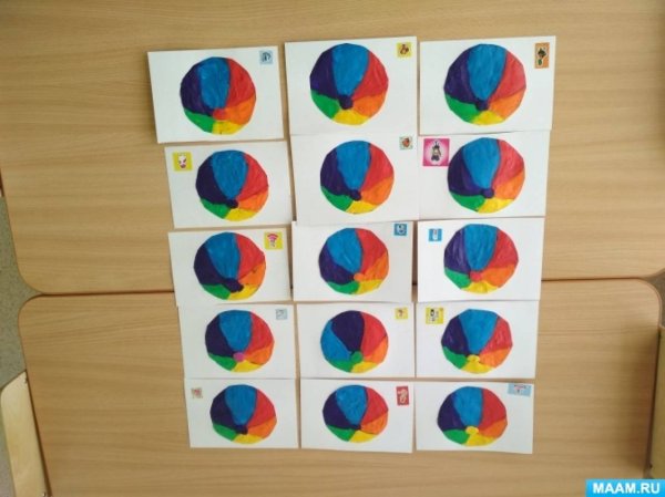 Аппликация мячик младшая группа