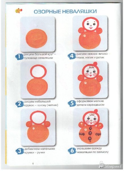 Рисование неваляшка в средней группе