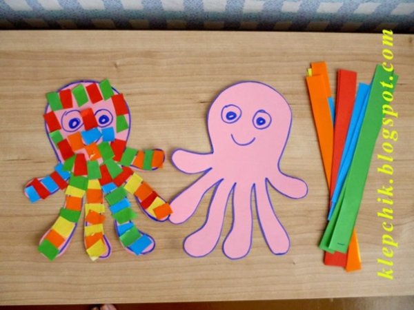 Веселые Осьминожки аппликация