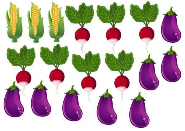 Раздаточный материал овощи