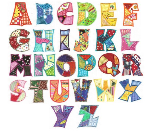 Буквы в стиле пэчворк