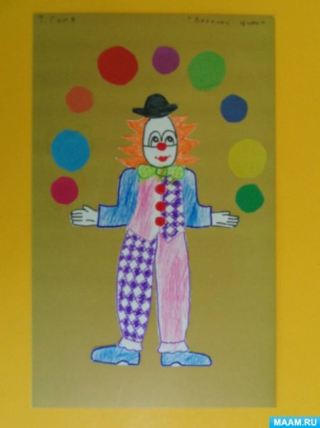 Клоун аппликация для детей