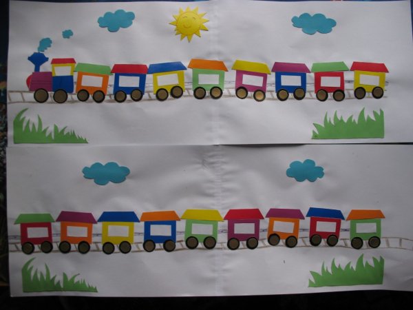 Аппликация в подготовительной группе на тему поезд