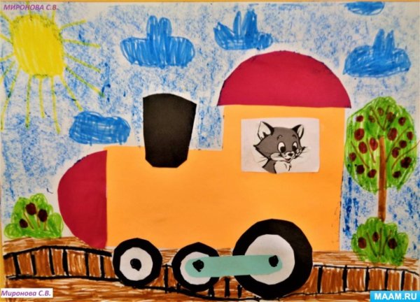Аппликация в старшей группе на тему поезд