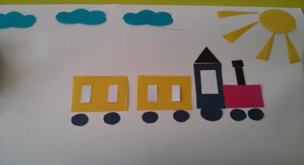Аппликация поезд в средней группе