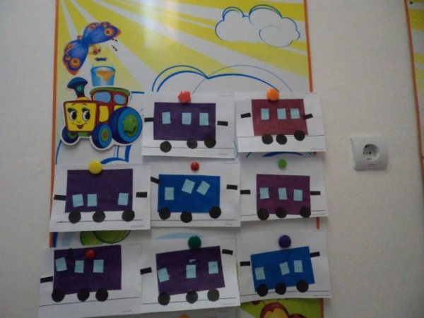 Аппликация поезд старшая группа