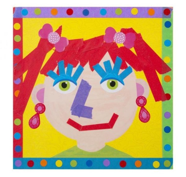 Портрет из цветной бумаги