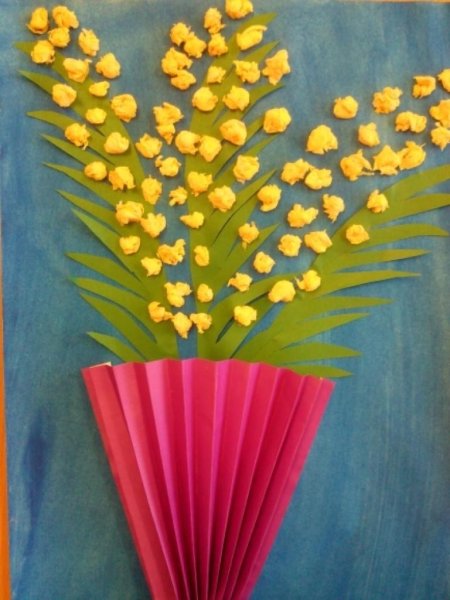 Аппликация ваза с цветами