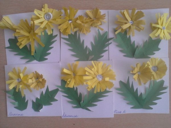 Аппликация одуванчик в подготовительной группе