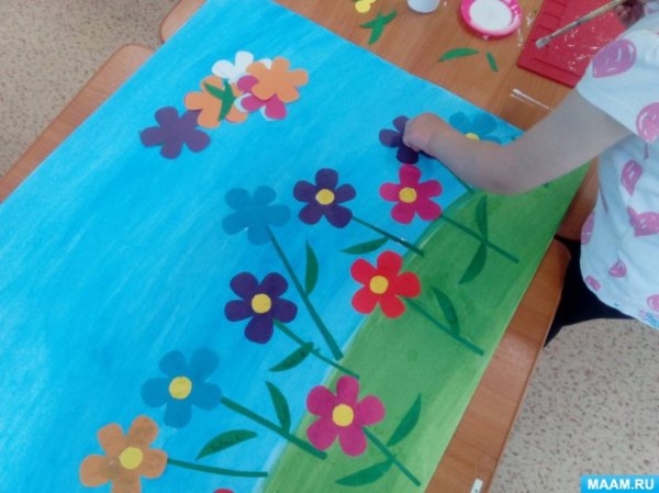 Аппликация весенний ковер старшая группа