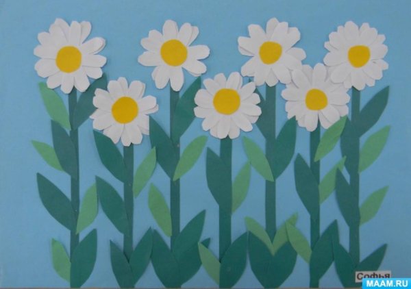 Аппликация весенние цветы