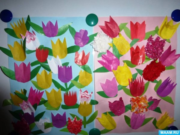 Аппликация весенний ковер старшая группа