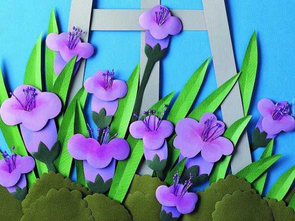 Объемная аппликация цветы