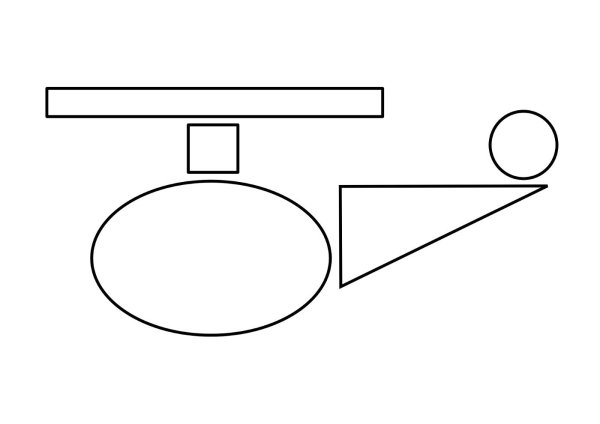 Вертолет из геометрических фигур аппликация