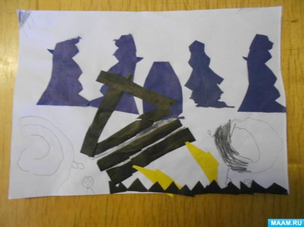 Аппликация пограничник в подготовительной группе