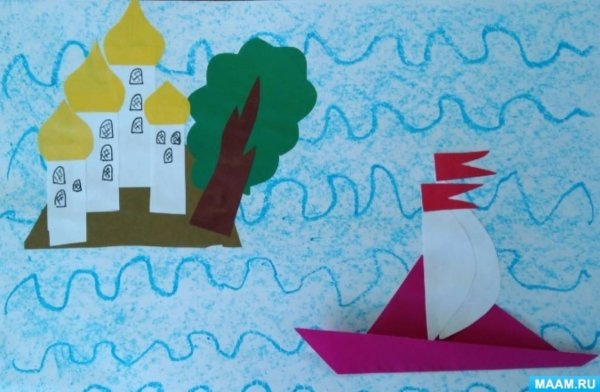 Аппликация ветер по морю