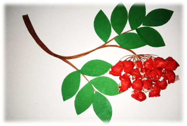 . Аппликация «ветка рябины» (а. н. Малышева)