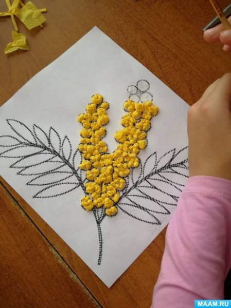 Аппликация Мимоза