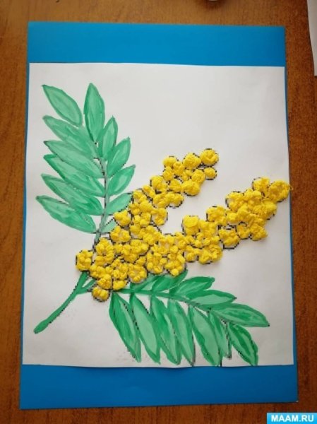 Поделка Мимоза из салфеток